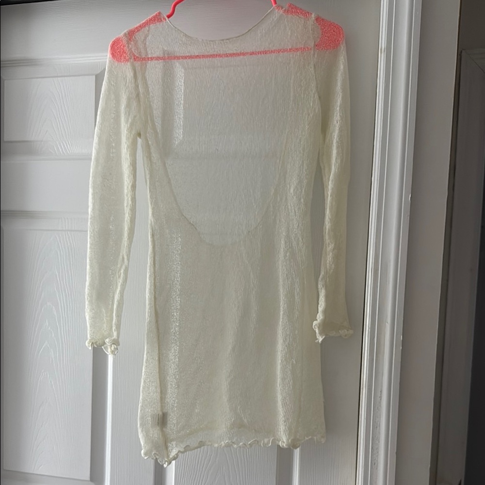 Sheer Cream Knit Dress